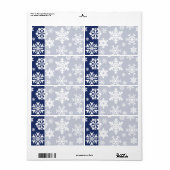 Blauw Snowflakes Winter Kerstfeestdag patroon Etiket (Full Sheet)