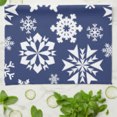 Blauw Snowflakes Winter Kerstfeestfeest Patroon Theedoek (Gevouwen)