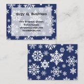 Blauw Snowflakes Winter Kerstfeestfeest Patroon Visitekaartje (Voorkant / Achterkant)