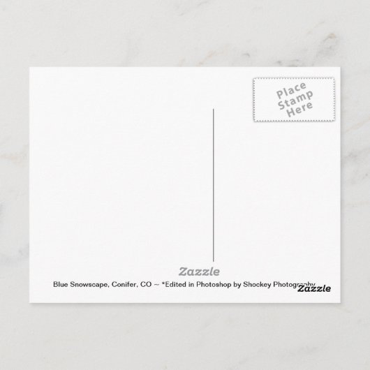 Blauw Snowscape, Conifer, CO Briefkaart (Achterkant)