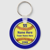 Blauw, Softball Bag Labels, speciaal aangepast Sleutelhanger (Voorkant)
