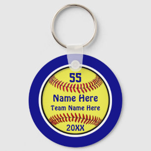 Blauw, Softball Bag Labels, speciaal aangepast Sleutelhanger