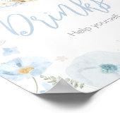Blauw Somebunny Konijn Baby Shower Dranken Poster (Hoek)