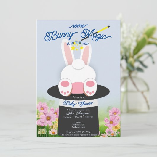 Blauw Sommige Konijntje Magisch Pet Trick Garden B Kaart (Staand voorkant)