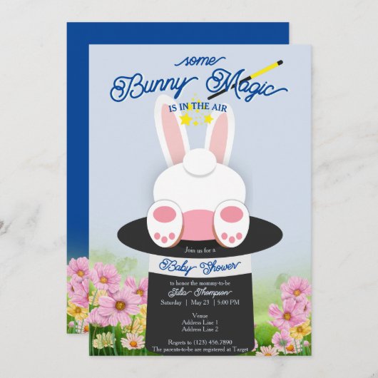 Blauw Sommige Konijntje Magisch Pet Trick Garden B Kaart (Voorkant / Achterkant)