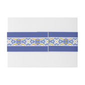 Blauw Spaans huwelijk Mexicaans Talavera Uitnodigingen Wikkel (Achterkant Voorbeeld)