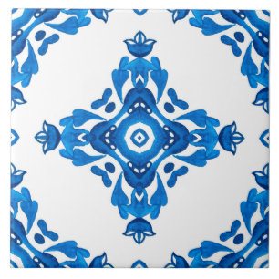 Blauw Spaans Portugees Patroon Tegeltje