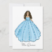 Blauw Spaans Quinceañera Mis Quince Kaart (Voorkant)