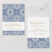 Blauw Spaans tegel Hallo Visitekaartje (Voorkant / Achterkant)