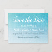 Blauw sparen de Datum Magnetic Wedding Kaart Magnetische Uitnodiging (Voorkant)