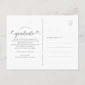 Blauw sparen het Manuscript van de Foto van het Af Uitnodiging Briefkaart (Achterkant)