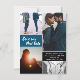 Blauw sparen onze Nieuwe Foto van de Datum Verande Magnetische Uitnodiging