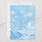 BLAUW SPARKLE BOKEH BUBBLE AFDRUKINVITATIE KAART (Achterkant)