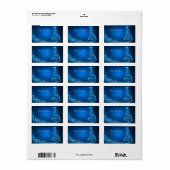 Blauw Sparkle Kerstboom Adreslabel Etiket (Full Sheet)