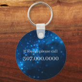 Blauw Sparkle Licht Silver Cross Monogram Sleutelhanger (Achterkant)