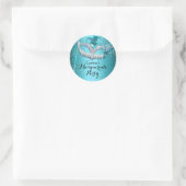 Blauw Sparkle Masquerade Feest Sticker (Tas)