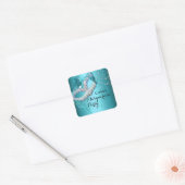 Blauw Sparkle Masquerade Feest Sticker (Envelop)