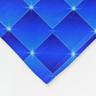 Blauw Sparkle Pixel Grid Dekbed Fleece Deken