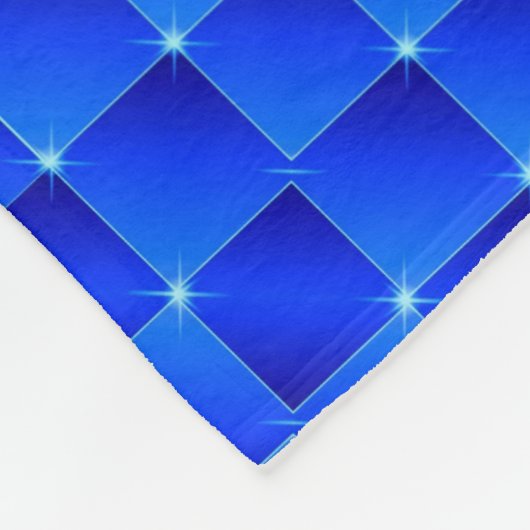 Blauw Sparkle Pixel Grid Dekbed Fleece Deken (Hoek)