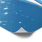 Blauw Sparkle Star Parfumfles Glamour Poster (Hoek)