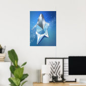 Blauw Sparkle Star Parfumfles Glamour Poster (Thuiskantoor)
