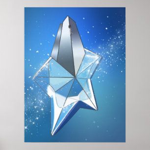 Blauw Sparkle Star Parfumfles Glamour Poster