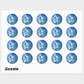 Blauw Sparkle Star Parfumfles Glamour Ronde Sticker (Vel)