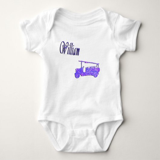 Blauw Sparkle William, Naam, Logo, Romper (Voorkant)