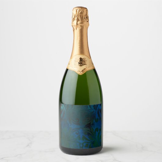 blauw sparkling wijnetiket (Voorkant)