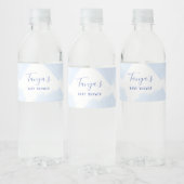 Blauw spatflesetiket, baby shower waterfles etiket (Flessen)