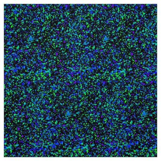 Blauw Spatten - Polyester Weefselstof Stof (Swatch)