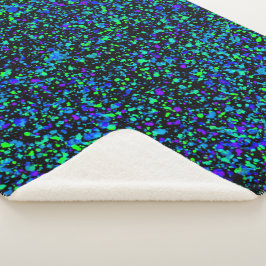 Blauw Spatten - Sherpa Dekbed Deken