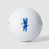 Blauw, speciaal gepersonaliseerd Golfer Golfballen (Voorkant)
