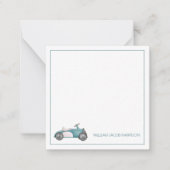 Blauw  Speelgoed Auto gepersonaliseerd Notitiekaartje (Voorkant)