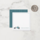 Blauw  Speelgoed Auto gepersonaliseerd Notitiekaartje (Voorkant / Achterkant in situ)