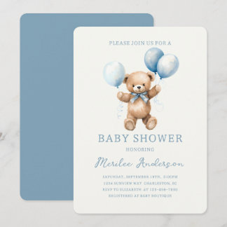 Blauw Speelgoed Beer Baby Boy Baby shower Kaart