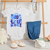 Blauw speels "Gods kleine wonder" Romper