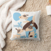 Blauw speels Puppies kussen (Deken)