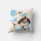 Blauw speels Puppies kussen (Achterkant)