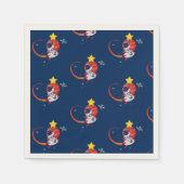 Blauw Speelse Outer Space Astronaut Verjaardagsfee Servet (Voorkant)