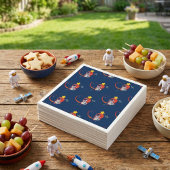 Blauw Speelse Outer Space Astronaut Verjaardagsfee Servet