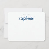 Blauw Speelse Script Persoonlijke Plat Notitiekaartje (Voorkant)