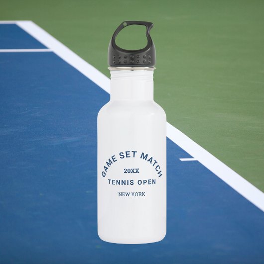 Blauw spel Set Match Crest Tennis Waterfles