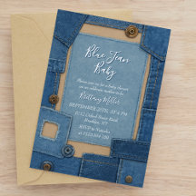 Blauw spijkerbaby denim baby shower
