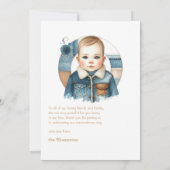 Blauw spijkerbaby Ruwe denim Bedankkaart (Achterkant)