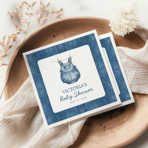 Blauw Spijkerbaby Spijkerstof Babyfeest Servet