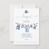 Blauw Spijkerbroek Baby Denim Luier Raffle Kaart (Voorkant)