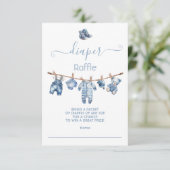Blauw Spijkerbroek Baby Denim Luier Raffle Kaart (Staand voorkant)