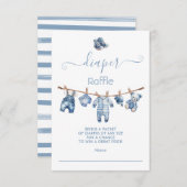 Blauw Spijkerbroek Baby Denim Luier Raffle Kaart (Voorkant / Achterkant)