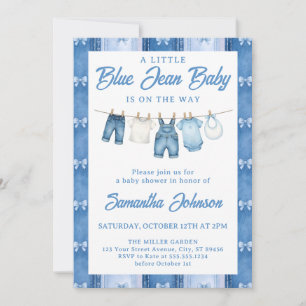 Blauw Spijkerbroek Baby Jongens Baby Shower Kaart